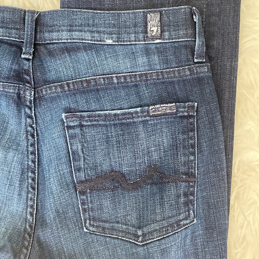 7 FOR ALL MANKIND HIGH WAIST BOOTCUT DARK WASH JEANS - Picture 7 of 9